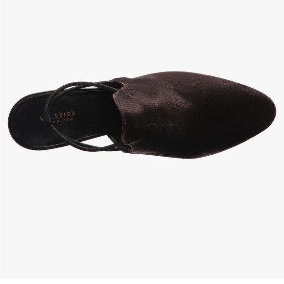 *NEW* Via Spiga Arina Bark Brown Velvet Slingback Heels - Picture 3 of 5